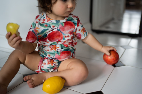 Detské body Milk & Love granátové jablko bavlnené krátky rukáv