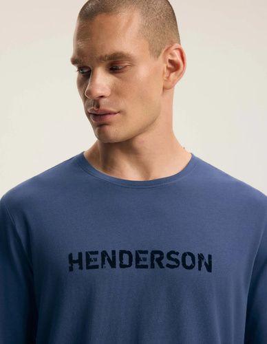 Henderson Flock 45491 pánska pyžama Steel Blue dlhá 100 % bavlna