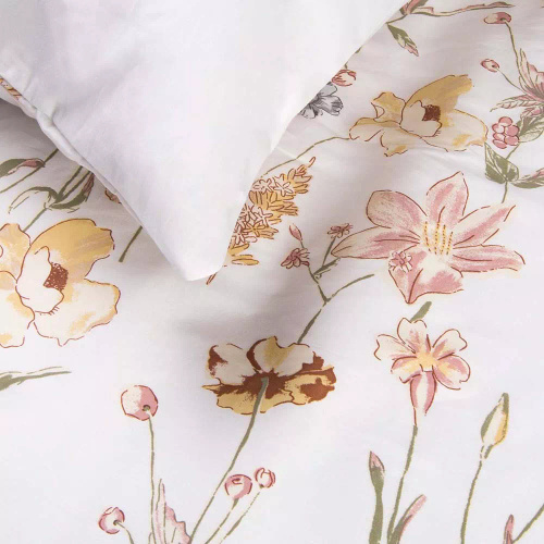 Saténové obliečky 1553/1 Satynlove 100% bavlna kvetinové + obliečky na vankúš 70x80