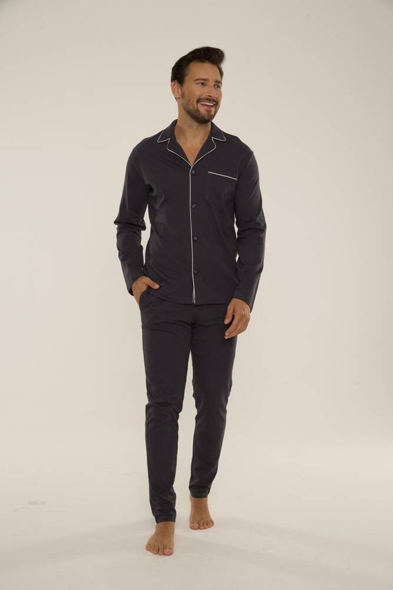 729 Norberto Pánske pyžamo De Lafense - grafitové