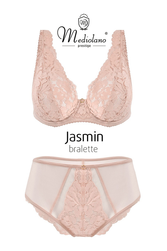 Mediolano Jasmin 19152 bralette podprsenka čipka púdrová V