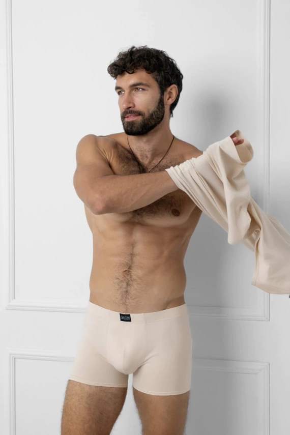 Apollo pánske boxerky Italian Fashion beige - bavlna, elastický strih