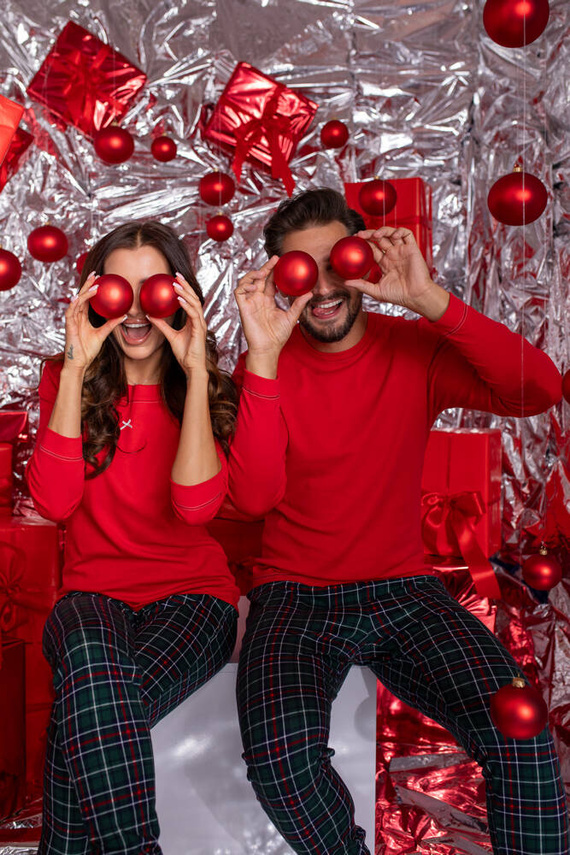 Fogo Pánske pyžamo s dlhým rukávom, dlhé nohavice Talianska móda - červená/potlač