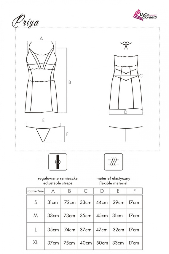 Priya LC 13429 LivCo Corsetti Fashion ružová košieľka