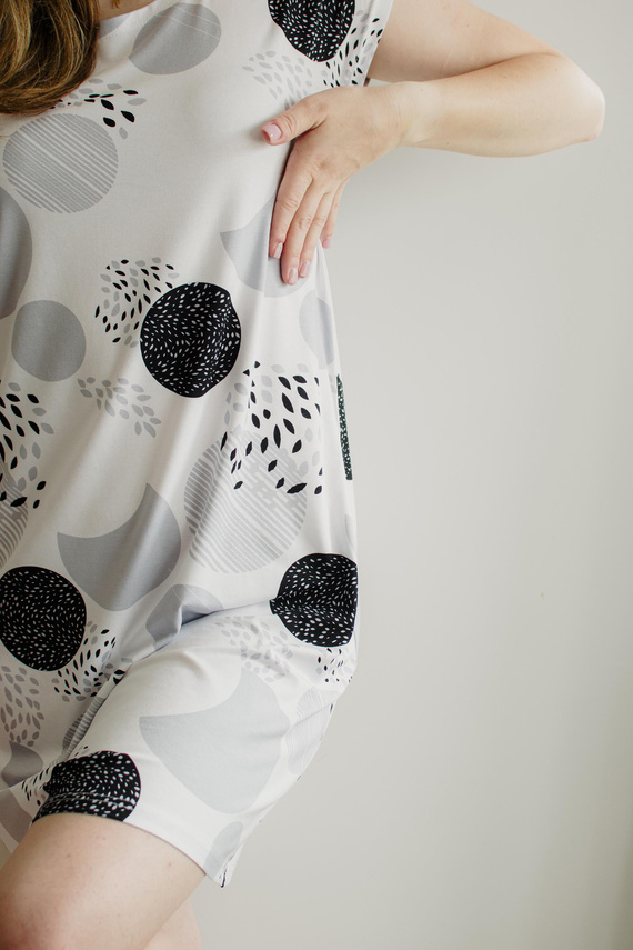 860 Nočná košeľa Amelia De Lafense - krátky rukáv, mäkká viskóza - sivá