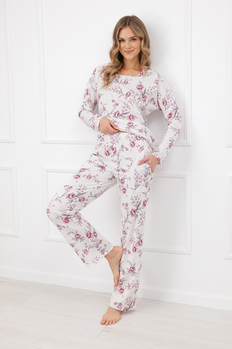 Dámska pyžama Beauty Italian Fashion 100% bavlna dlhý rukáv nohavice
