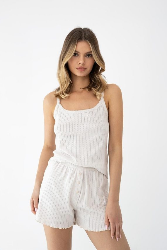 Dámske pyžamo Sensis Jaylani béžové – 3-dielny bavlnený homewear set