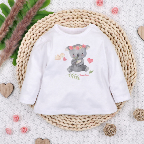 ABN-5541 Detská blúzka Nini Happy Animals z organickej bavlny - šitie bez niklu, organická, poľská výroba
