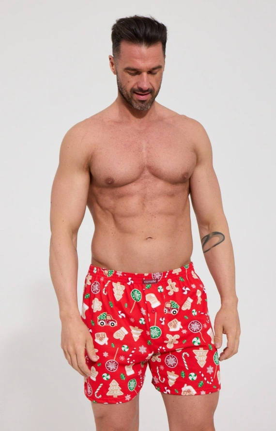 Pánske boxerky Cornette Candy 3 Christmas 016/28 voľné bavlnené vianočné