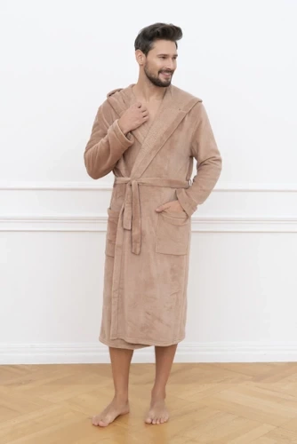 Mimas Pánsky župan s kapucňou Italian Fashion- camel