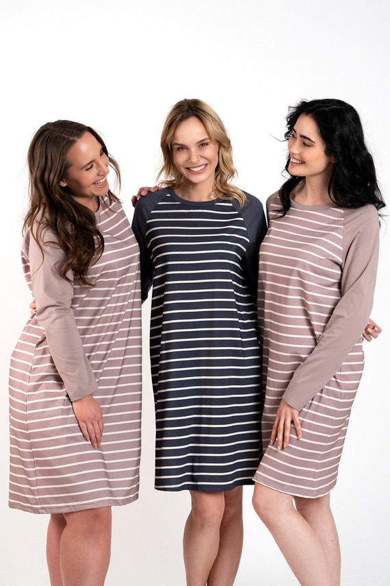 Nočná košeľa Oda Italian Fashion - cappuccino print