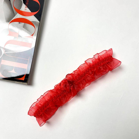 221 De Lafense šifónové podväzky - červené