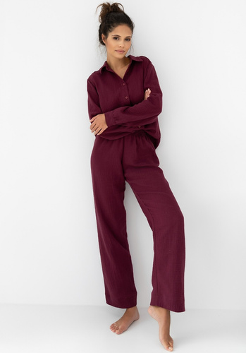 Sensis dámske pyžamo Colette - mušelínová bavlna, s dlhými rukávmi, zapínanie na gombíky