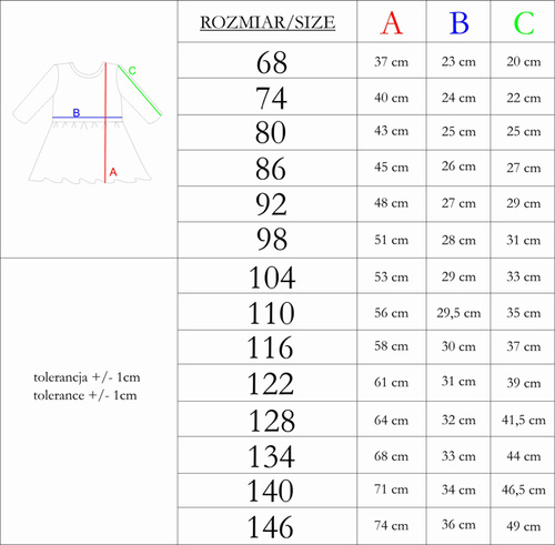 212169 Dievčenské šaty Tola Nicol - 100% bavlna, dlhý rukáv, volániky, poľská výroba