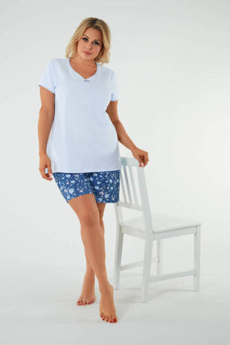 Tulip Dámske pyžamo s krátkym rukávom, šortky Italian Fashion - modrá/print