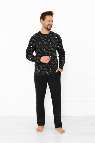 Pánske pyžamo Wito - dlhý rukáv a dlhé nohavice, bavlna MEGA SOFT Italian Fashion