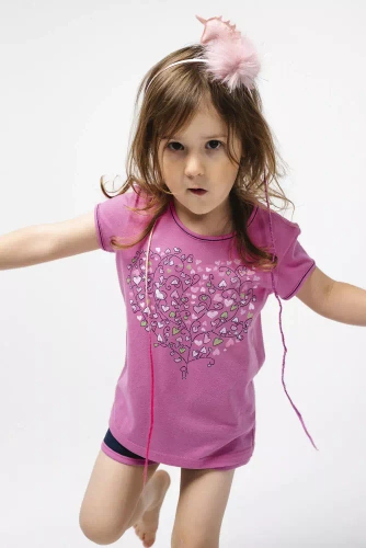 Ontega Dievčenské pyžamo Italian Fashion - amarantové/tmavomodré