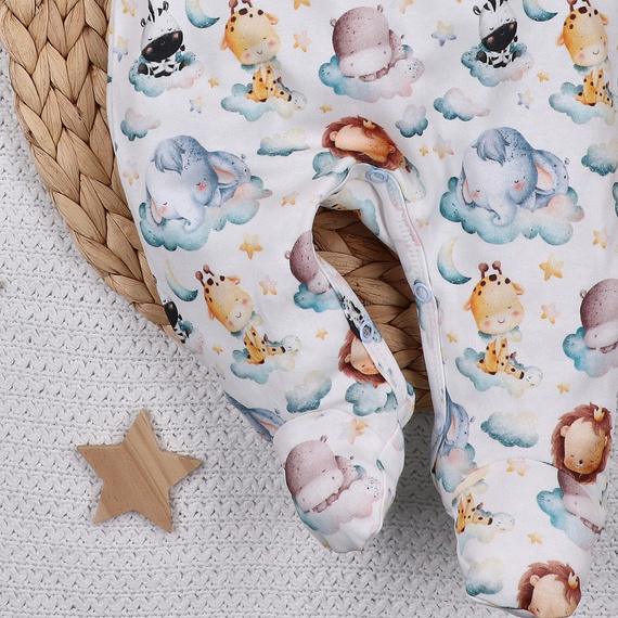 ABN-5607 Little Dreamers Nini detské dupačky z organickej bavlny - bezniklové zapínanie, hypoalergénne, poľská výroba