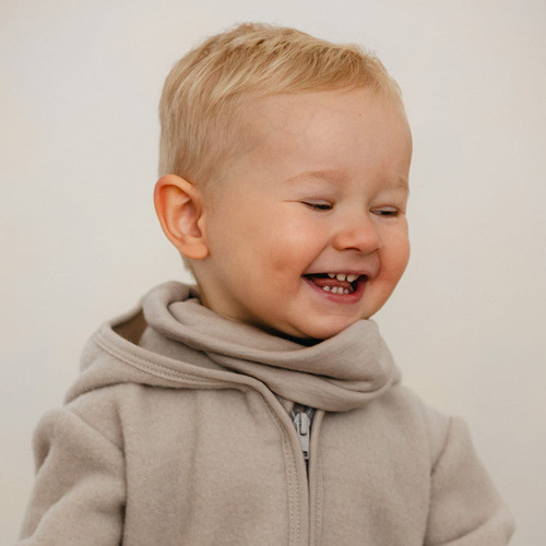 Detský komín z merino vlny Eevi - béžový, mäkký a priedušný