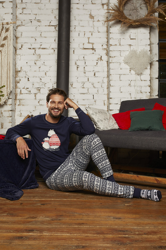 Arktyka Pánske pyžamo Italian Fashion - námornícka modrá