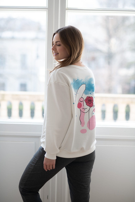 Milk It Easy! bluza do karmienia Milk&Love śmietankowa z printem