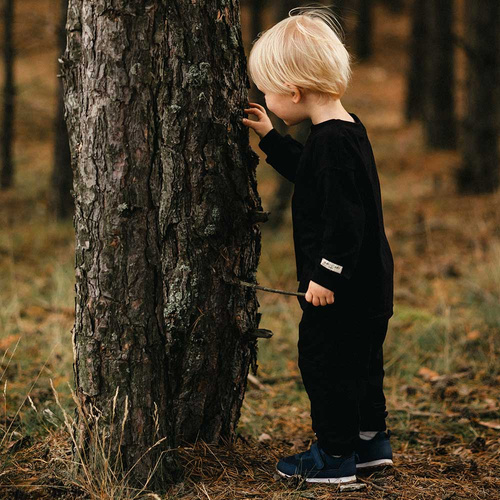 Simply Comfy Detské tepláky Eevi čierne - 100% bavlna, s vreckami