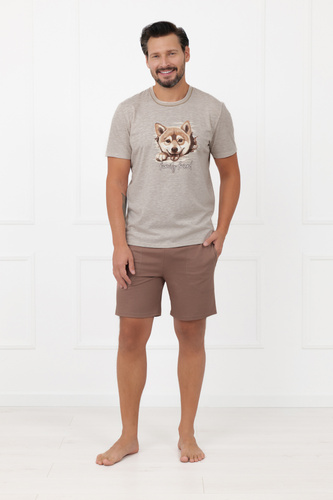 Pánske pyžamo Shiba Italian Fashion 100% bavlna šortky krátky rukáv
