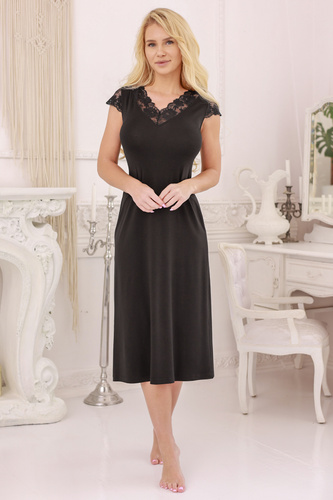 Kalimo slip - viskózový nočný slip s čipkou | Black