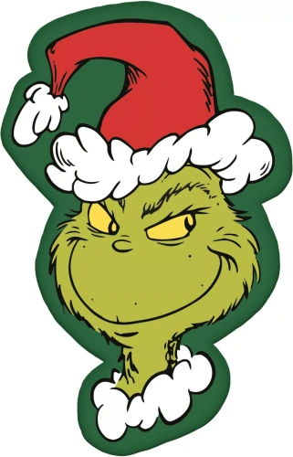Poduška Grinch JF24 35x23 zelená mäkká plyšová hračka Jerry Fabrics