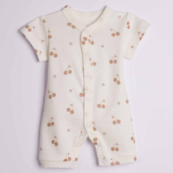 224020 Nicol Rampers dievčenský 100% bavlna čipkovaný s čerešňami