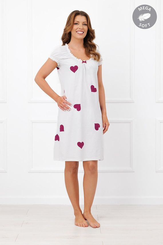 Italian Fashion Soul košeľa na dojčenie Mega Soft ecru srdcia krátky rukáv