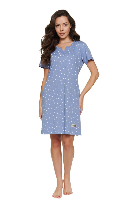 7303 Doctor Nap - Nočná košeľa pre tehotné a dojčiace ženy | Bavlna s elastanom, poľská výroba - moka mousse