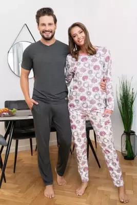 Dámske pyžamo s dlhým rukávom, nohavice Lobelia Italian Fashion -