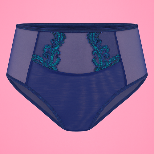 Dámske nohavičky VF-474 - vysoké, čipkované, komfortné Vena navy blue-green