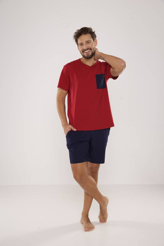 646 Kevin Pánske pyžamo De Lafense - bordové