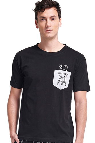 Gianny Pánske pyžamo Sorbetto šedé - krátky rukáv, šortky, potlač, bavlna