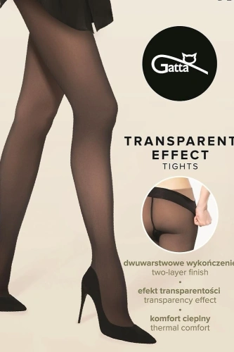 Pančuchy Gatta Transparent Effect 50 DEN teplé s efektom 20 DEN na zimu - nero nude