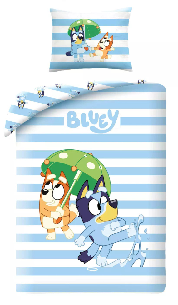 Bavlnené obliečky Halantex Bluey 140x200 obojstranné 70x90 modré