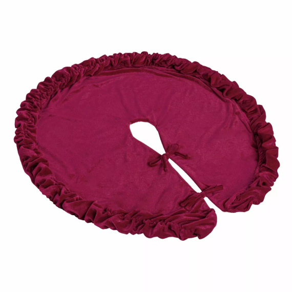 Koberček na vianočný stromček 80 cm bordový velúr NL24 - elegantný doplnok k vianočnej výzdobe