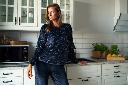 Dámska súprava Elixir Long. rukáv, dĺžka. talianske módne nohavice námornícka modrá