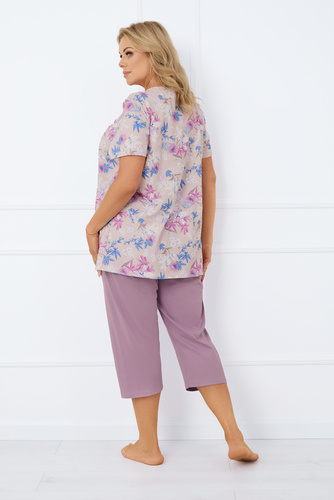 Inger Dámske pyžamo s krátkym rukávom a 3/4 nohavicami Italian Fashion - potlač/koža