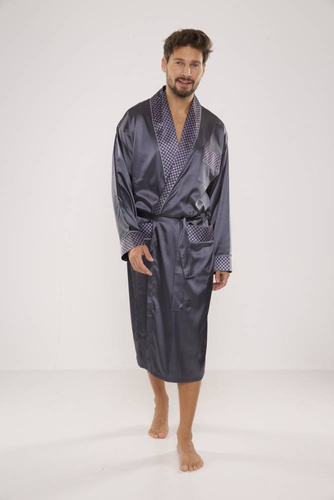 940 Forex pánsky saténový župan - sivý