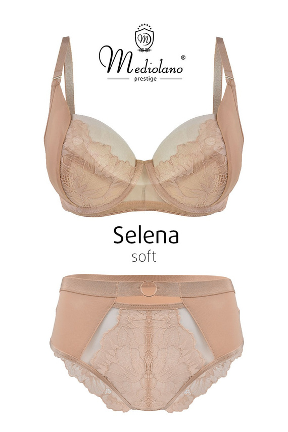 Mediolano Selena Soft 19265 béžová korzetová podprsenka soft s čipkou