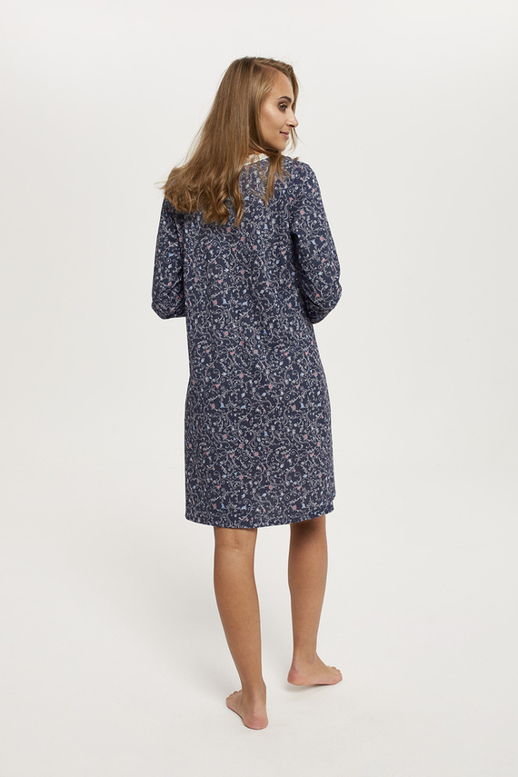 Nočná košeľa Flora s dlhým rukávom Talianska móda - potlač