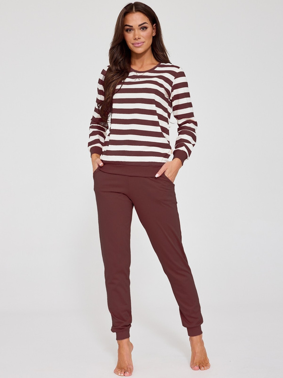 Dámske pyžamo Cornette Molly 635/475 čokoládové – 100% bavlna komfort