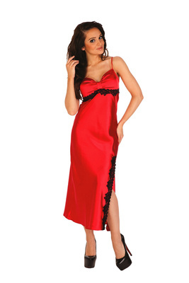 926 Kleoree Dlhá nočná košeľa De Lafense - červená