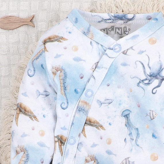 ABN-5441 Sea Of Joy Nini obálkové body modré - organická bavlna, pre dojčatá