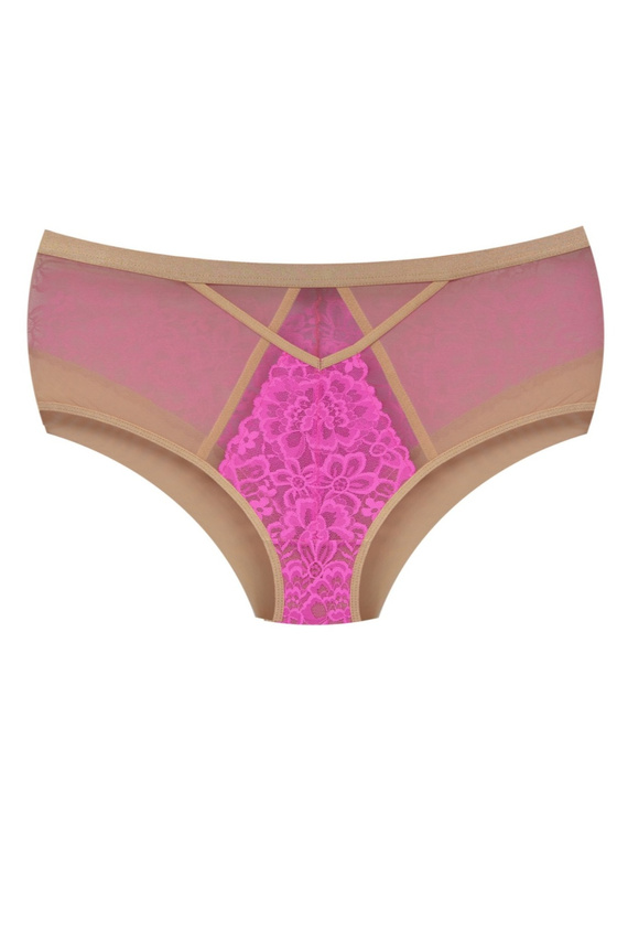 Mediolano Crazy Pink 19249 plné nohavičky čipkované béžovo-ružové