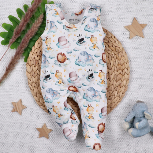 ABN-5607 Little Dreamers Nini detské dupačky z organickej bavlny - bezniklové zapínanie, hypoalergénne, poľská výroba
