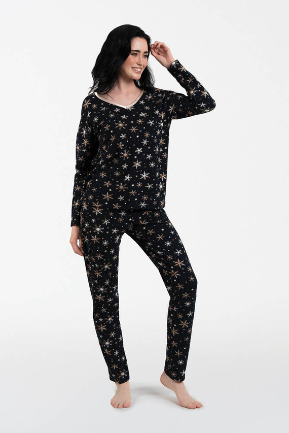 Laponia Dámske pyžamo s dlhým rukávom a dlhými nohavicami Italian Fashion - potlač